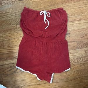 Volcom terry beach cover up jumpsuit